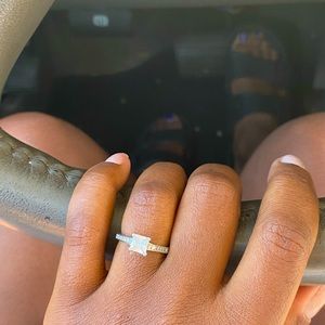 Sterling silver engagement ring worn twice. Size 4.5